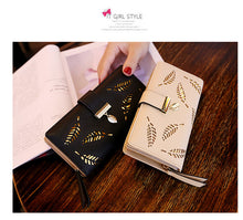 Load image into Gallery viewer, Women Gold Hollow Leaves PU Leather Wallet