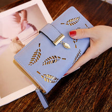 Load image into Gallery viewer, Women Gold Hollow Leaves PU Leather Wallet