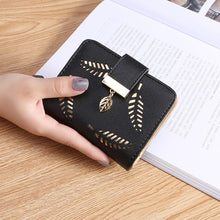 Load image into Gallery viewer, Women Gold Hollow Leaves PU Leather Wallet