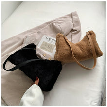 Load image into Gallery viewer, Korean Style Fashion Popular Furry Chic Bag Women&#39;s, Autumn and Winter Plush Shoulder Bag