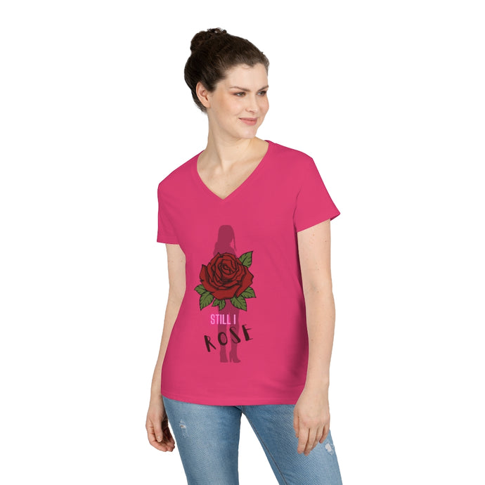'Still I Rose' Ladies' V-Neck T-Shirt