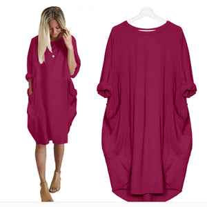 Women Casual Loose Dress with Pocket