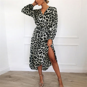 Fashion Leopard Print Beach Dress
