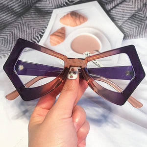 Vintage Polygon Butterfly Cat Eye Anti-blue Light Eyeglasses For Women