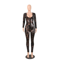 Load image into Gallery viewer, See-Through Black Sequin Women Jumpsuit