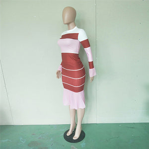 Womens Fashion Knitted Midi Dress