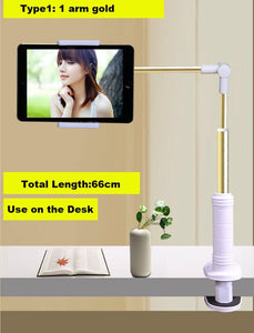 Long Arm Device Holder Stand w/ 360 Rotation For IPhones, IPads & more!