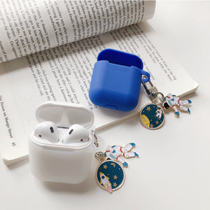 Cosmic Astronaut Spaceman Silicone Cases for Apple Airpods w/ Key Ring