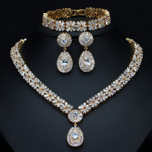 Load image into Gallery viewer, Exclusive Dubai Gold Plated Luxury Necklace, Earring, &amp; Bracelet Jewelry Set