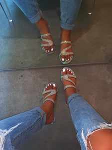 Women Summer Crystal Bling Slippers