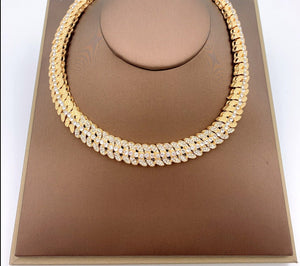 Fashion Bridal Necklace Jewelry Sets Bracelet Crystal Earrings Dubai Gold Jewelry for Women Wedding Ring Jewelry Set