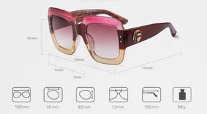 Ladies Ultra Chic Square Designer Sunglasses