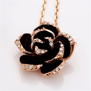 Fashion Rose Flower Enamel Jewelry Set