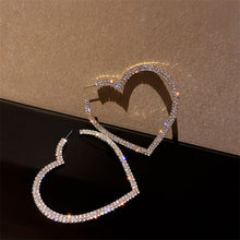 Load image into Gallery viewer, Oversized Fashion Crystal Heart Earrings