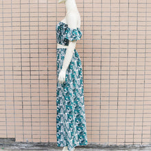 Load image into Gallery viewer, Floral Print Off Shoulder Crop Tops &amp; High Slit Maxi Skirts