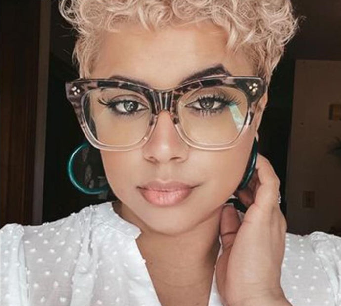Fashion Leopard Frame Transparent Eyeglasses