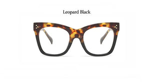 Fashion Leopard Frame Transparent Eyeglasses