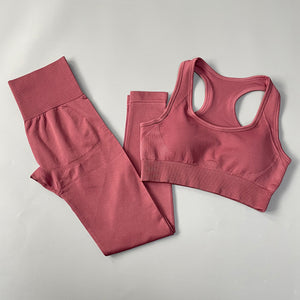 2/3/4PCS Seamless Women Yoga Set Workout Sportswear Gym Clothes Fitness Long Sleeve Crop Top High Waist Leggings Sports Suit