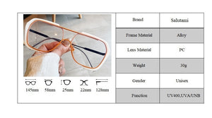 Trendy Polygon Sunglasses For Women, with Vintage Alloy Oversized Clear Frames