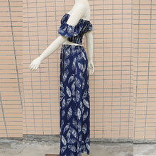 Load image into Gallery viewer, Floral Print Off Shoulder Crop Tops &amp; High Slit Maxi Skirts