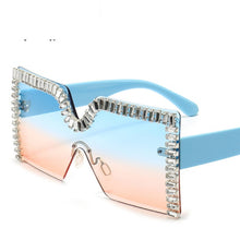Load image into Gallery viewer, Oversized Square Crystal Frame Sunglasses