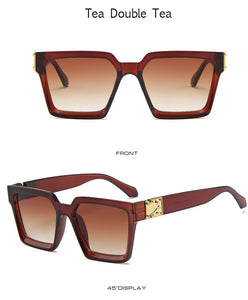 Unisex Square Designer Frame Retro Style Sunglasses
