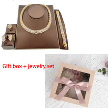 Load image into Gallery viewer, Fashion Bridal Necklace Jewelry Sets Bracelet Crystal Earrings Dubai Gold Jewelry for Women Wedding Ring Jewelry Set