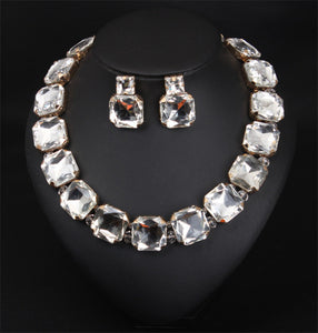Bohemian Geometric Luxury Statement Bridal Crystal Jewelry Set