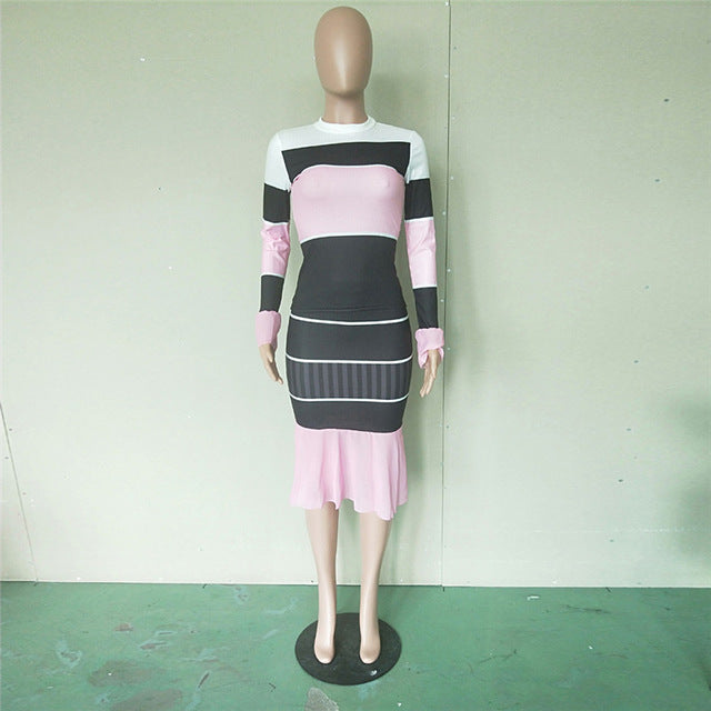 Womens Fashion Knitted Midi Dress