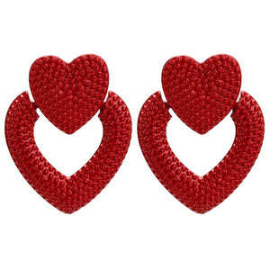 Large Designer Acrylic Heart Earrings